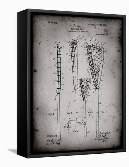 PP166- Faded Grey Lacrosse Stick Patent Poster-Cole Borders-Framed Premier Image Canvas