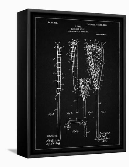 PP166- Vintage Black Lacrosse Stick Patent Poster-Cole Borders-Framed Premier Image Canvas