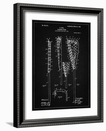 PP166- Vintage Black Lacrosse Stick Patent Poster-Cole Borders-Framed Giclee Print