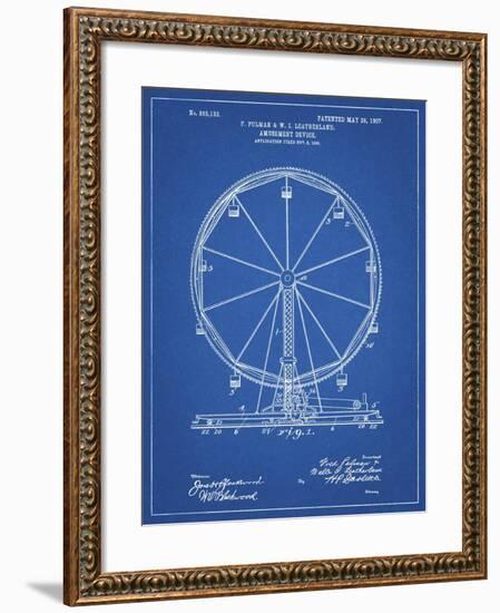 PP167- Blueprint Ferris Wheel Poster-Cole Borders-Framed Giclee Print