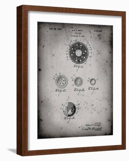 PP168- Faded Grey Golf Ball Uniformity Patent Poster-Cole Borders-Framed Giclee Print