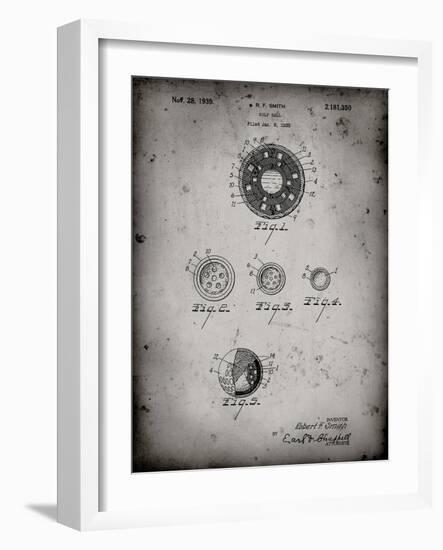 PP168- Faded Grey Golf Ball Uniformity Patent Poster-Cole Borders-Framed Giclee Print