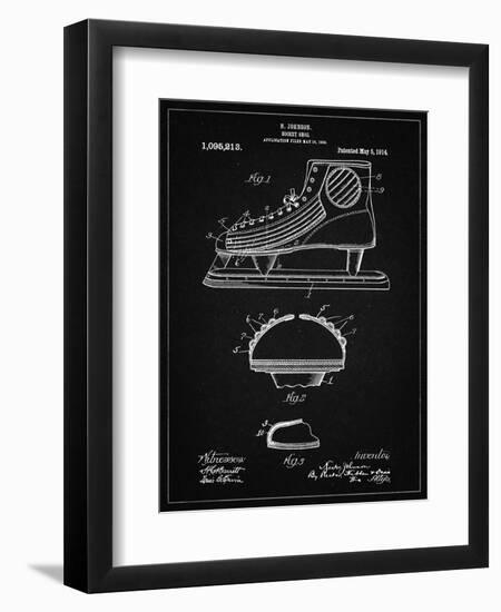 PP169- Vintage Black Hockey Skate Patent Poster-Cole Borders-Framed Giclee Print