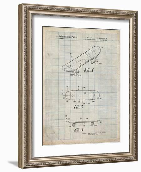 PP17 Antique Grid Parchment-Borders Cole-Framed Giclee Print