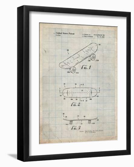 PP17 Antique Grid Parchment-Borders Cole-Framed Giclee Print