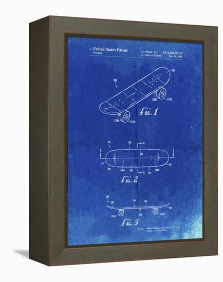 PP17 Faded Blueprint-Borders Cole-Framed Premier Image Canvas