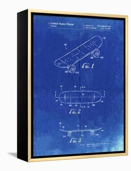 PP17 Faded Blueprint-Borders Cole-Framed Premier Image Canvas