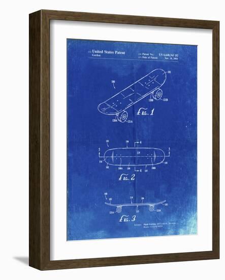 PP17 Faded Blueprint-Borders Cole-Framed Giclee Print