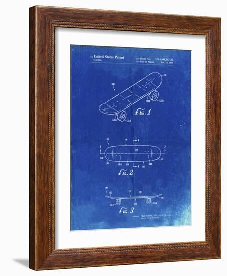 PP17 Faded Blueprint-Borders Cole-Framed Giclee Print