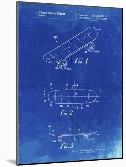 PP17 Faded Blueprint-Borders Cole-Mounted Giclee Print