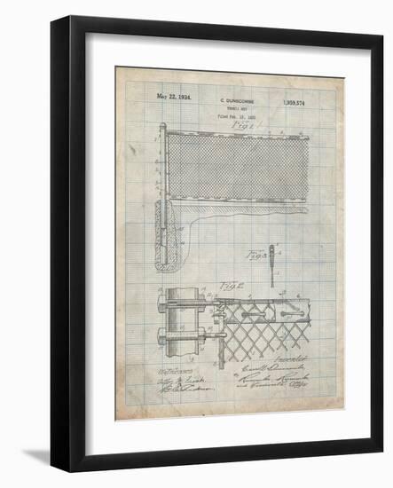 PP181- Antique Grid Parchment Tennis Net Patent Poster-Cole Borders-Framed Giclee Print