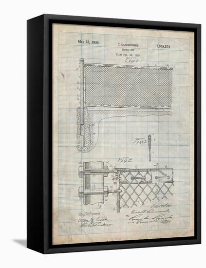 PP181- Antique Grid Parchment Tennis Net Patent Poster-Cole Borders-Framed Premier Image Canvas