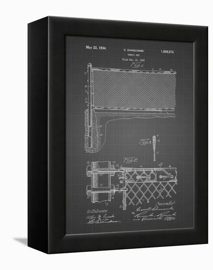 PP181- Black Grid Tennis Net Patent Poster-Cole Borders-Framed Premier Image Canvas