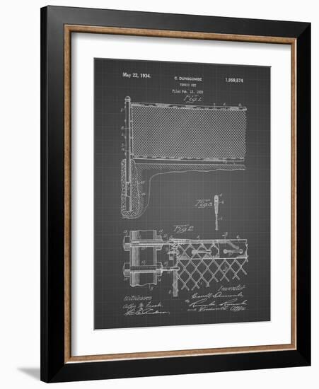 PP181- Black Grid Tennis Net Patent Poster-Cole Borders-Framed Giclee Print