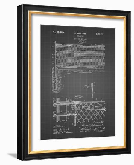 PP181- Black Grid Tennis Net Patent Poster-Cole Borders-Framed Giclee Print