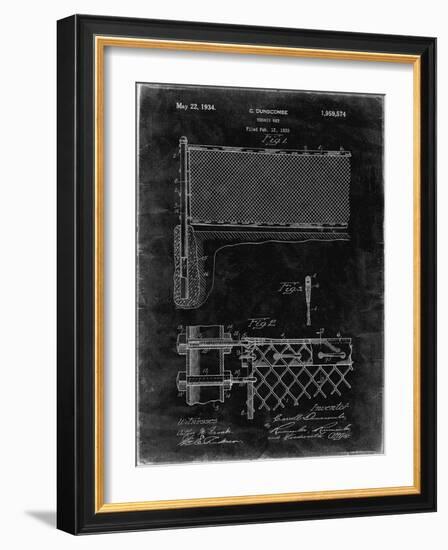 PP181- Black Grunge Tennis Net Patent Poster-Cole Borders-Framed Giclee Print