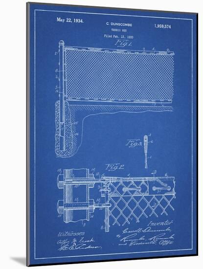 PP181- Blueprint Tennis Net Patent Poster-Cole Borders-Mounted Giclee Print