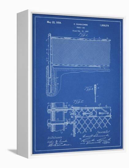 PP181- Blueprint Tennis Net Patent Poster-Cole Borders-Framed Premier Image Canvas
