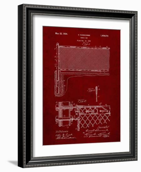 PP181- Burgundy Tennis Net Patent Poster-Cole Borders-Framed Giclee Print