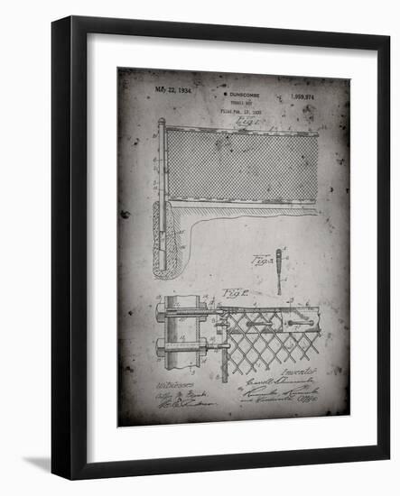 PP181- Faded Grey Tennis Net Patent Poster-Cole Borders-Framed Giclee Print