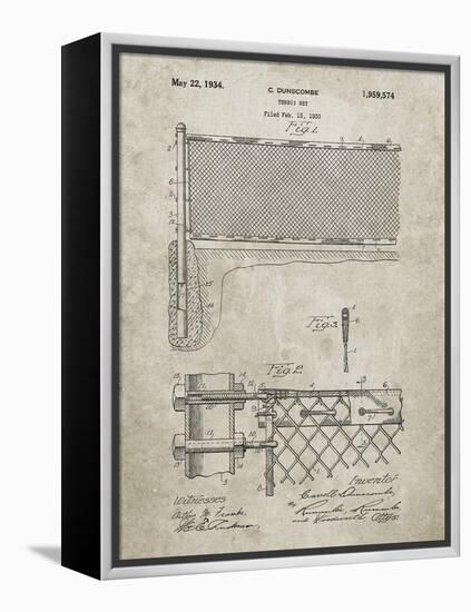 PP181- Sandstone Tennis Net Patent Poster-Cole Borders-Framed Premier Image Canvas