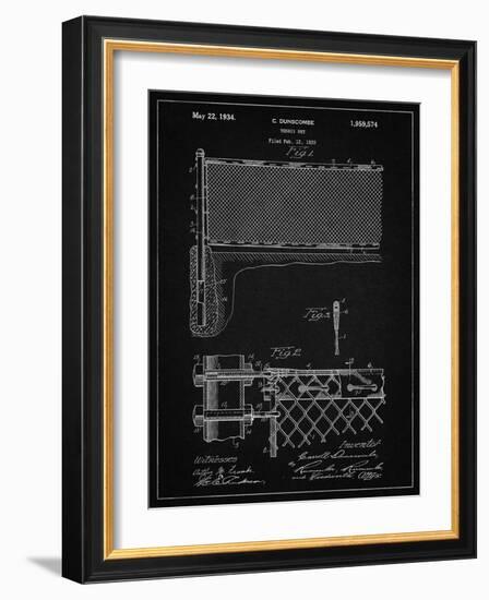 PP181- Vintage Black Tennis Net Patent Poster-Cole Borders-Framed Giclee Print