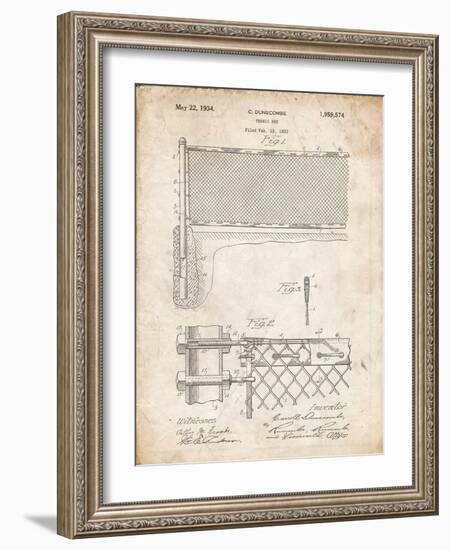 PP181- Vintage Parchment Tennis Net Patent Poster-Cole Borders-Framed Giclee Print