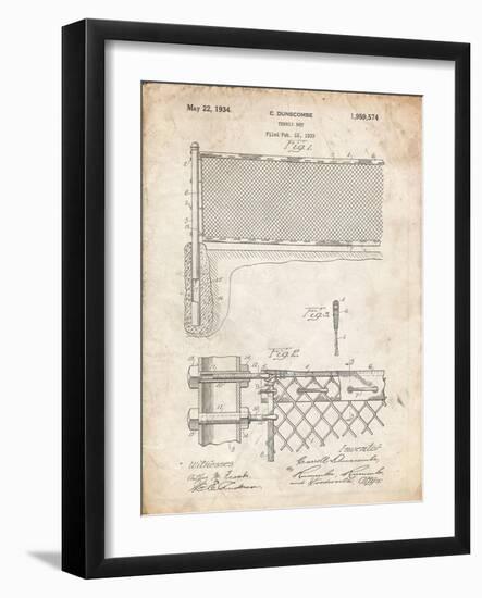 PP181- Vintage Parchment Tennis Net Patent Poster-Cole Borders-Framed Giclee Print