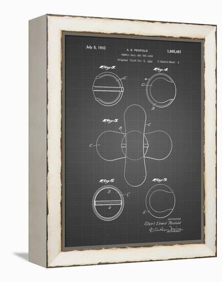 PP182- Black Grid Tennis Ball 1932 Patent Poster-Cole Borders-Framed Premier Image Canvas