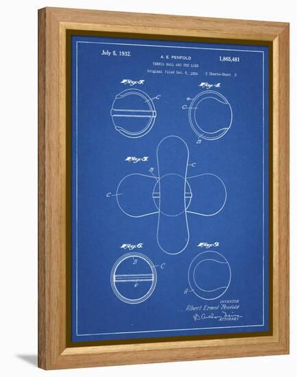 PP182- Blueprint Tennis Ball 1932 Patent Poster-Cole Borders-Framed Premier Image Canvas