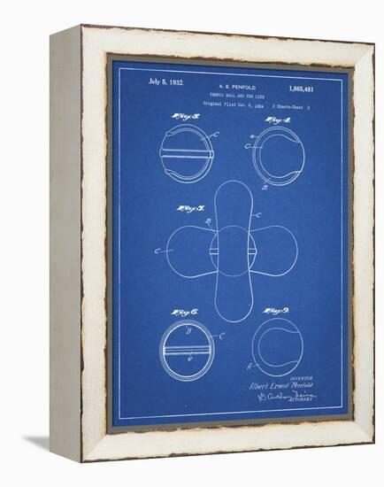 PP182- Blueprint Tennis Ball 1932 Patent Poster-Cole Borders-Framed Premier Image Canvas