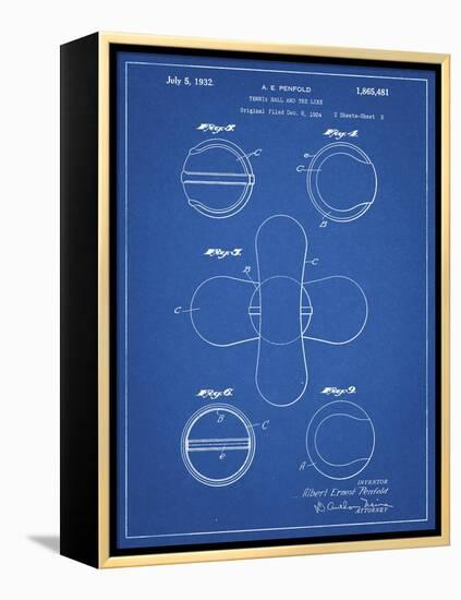 PP182- Blueprint Tennis Ball 1932 Patent Poster-Cole Borders-Framed Premier Image Canvas