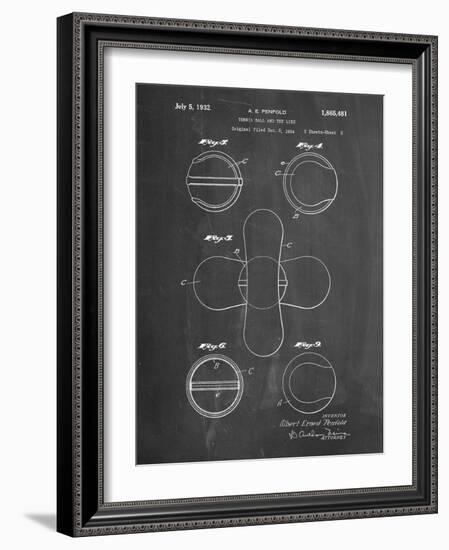 PP182- Chalkboard Tennis Ball 1932 Patent Poster-Cole Borders-Framed Giclee Print