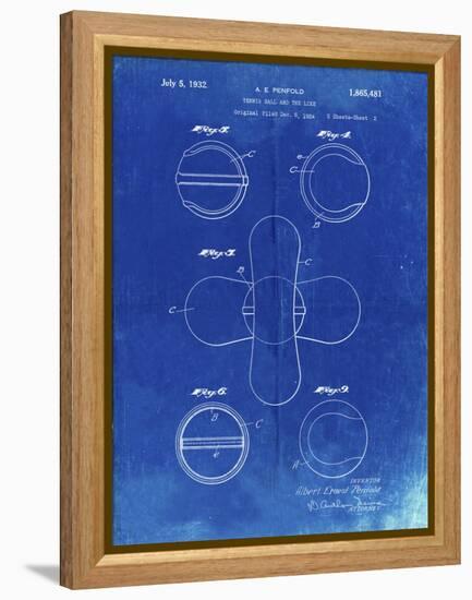 PP182- Faded Blueprint Tennis Ball 1932 Patent Poster-Cole Borders-Framed Premier Image Canvas