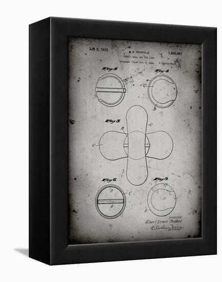 PP182- Faded Grey Tennis Ball 1932 Patent Poster-Cole Borders-Framed Premier Image Canvas