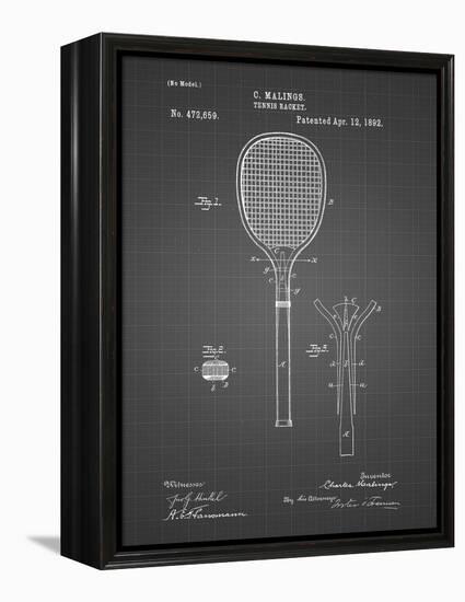 PP183- Black Grid Tennis Racket 1892 Patent Poster-Cole Borders-Framed Premier Image Canvas