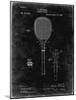 PP183- Black Grunge Tennis Racket 1892 Patent Poster-Cole Borders-Mounted Giclee Print