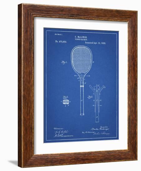 PP183- Blueprint Tennis Racket 1892 Patent Poster-Cole Borders-Framed Giclee Print