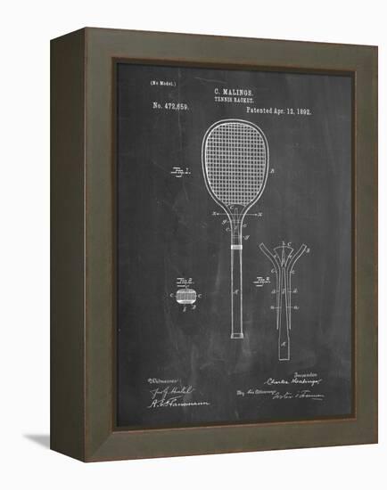 PP183- Chalkboard Tennis Racket 1892 Patent Poster-Cole Borders-Framed Premier Image Canvas