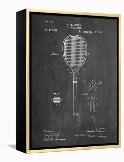 PP183- Chalkboard Tennis Racket 1892 Patent Poster-Cole Borders-Framed Premier Image Canvas