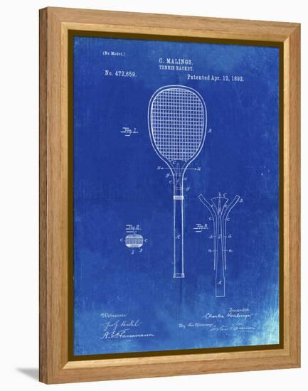 PP183- Faded Blueprint Tennis Racket 1892 Patent Poster-Cole Borders-Framed Premier Image Canvas