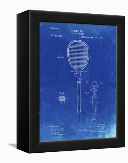 PP183- Faded Blueprint Tennis Racket 1892 Patent Poster-Cole Borders-Framed Premier Image Canvas