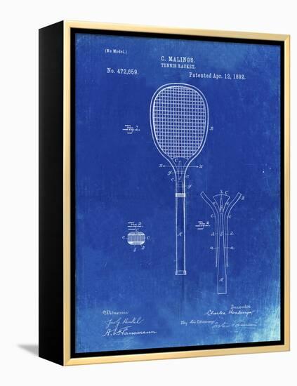 PP183- Faded Blueprint Tennis Racket 1892 Patent Poster-Cole Borders-Framed Premier Image Canvas