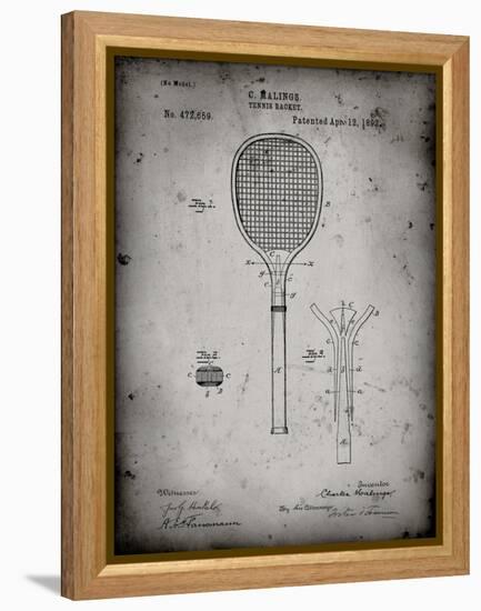PP183- Faded Grey Tennis Racket 1892 Patent Poster-Cole Borders-Framed Premier Image Canvas