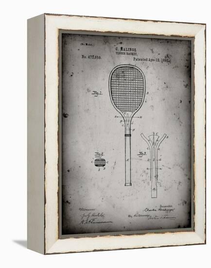 PP183- Faded Grey Tennis Racket 1892 Patent Poster-Cole Borders-Framed Premier Image Canvas