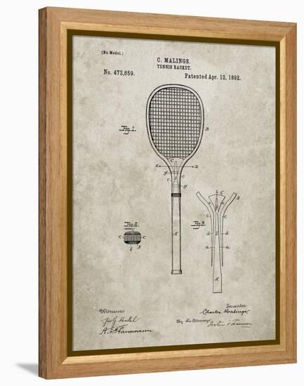 PP183- Sandstone Tennis Racket 1892 Patent Poster-Cole Borders-Framed Premier Image Canvas