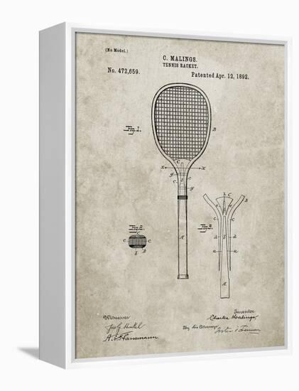 PP183- Sandstone Tennis Racket 1892 Patent Poster-Cole Borders-Framed Premier Image Canvas