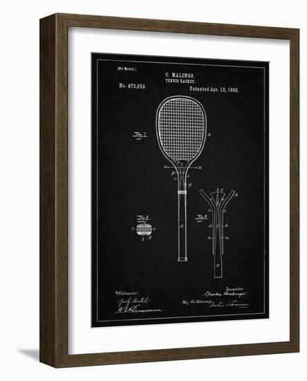 PP183- Vintage Black Tennis Racket 1892 Patent Poster-Cole Borders-Framed Giclee Print