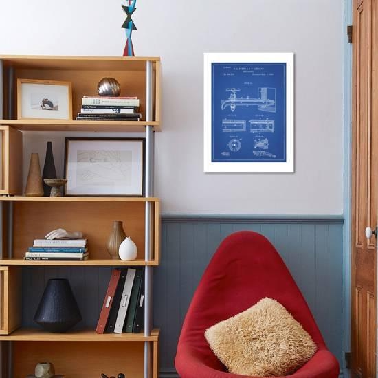 Pp185 Blueprint Beer Tap Patent Poster Giclee Print By Cole Borders Art Com