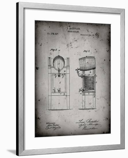 PP186- Faded Grey Beer Keg Cooler 1876 Patent Poster-Cole Borders-Framed Giclee Print